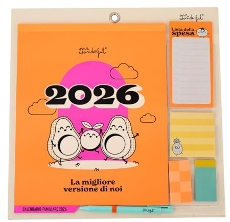 Mr. Wonderful - Calendario magnetico da parete familiare 2026 - La migliore versione di noi