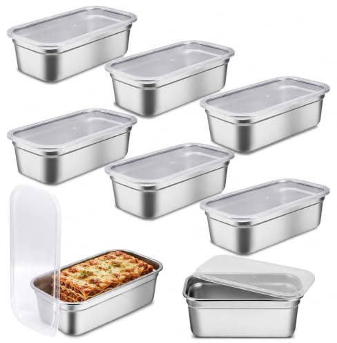 8er Set Edelstahl Frischhaltedosen mit Deckel, 2800 ml, 32 x 17 x 10 cm