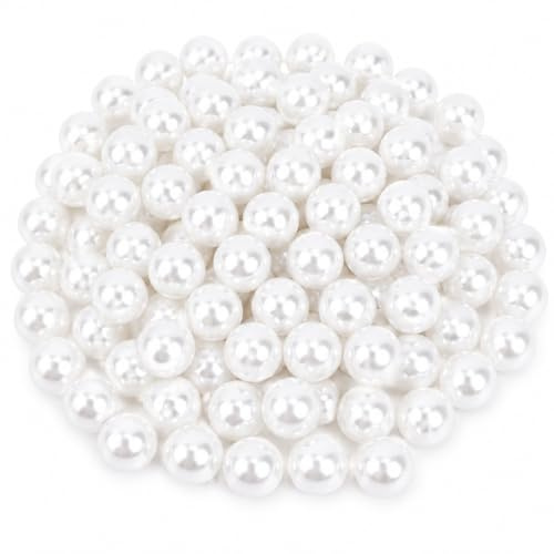 Perlin Zuchtperlen Imitat Perlen 6 mm 1000 Stück Ohne Loch Weiß ABS Wachsperlen Rund Perlmutt Dekoperlen für Vase Hochzeit Basteln Schmuck DIY Tischdeko