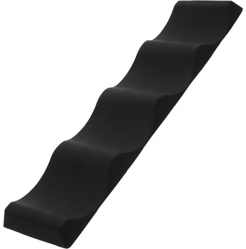 Amosfun 2pcs Non-slip Silicone Wine Bottle Tray Stackable Holder for Fridge Storage Home Accessory Compact Drink Organizer Black