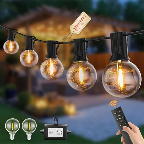 30M G40 Outdoor Garden String Lights Mains Powered with Remote Control