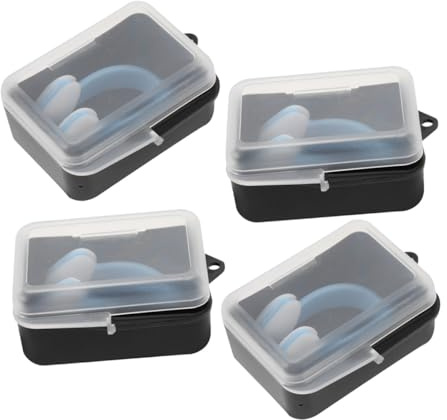 GARVALON 4 pezzi Clip per Naso da Nuoto in Silicone Antiscivolo con Custodia Tappanaso Impermeabili per Piscina e Mare Protezione Sicura per Adulti Durante Allenamento e Immersioni