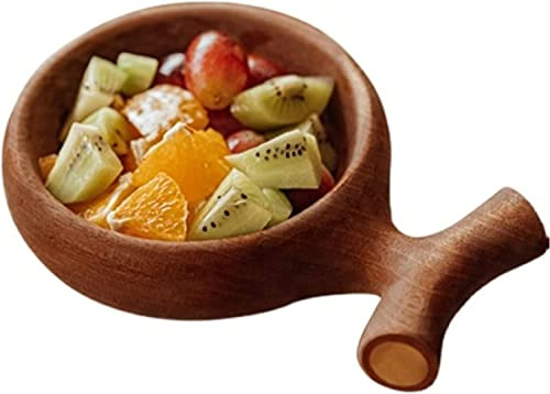 Träskål for frukt, salladsskål i trä, serveringstallrikar for och sallad, skål for hushållsartiklar, porslin, hushållsskål retrostil
