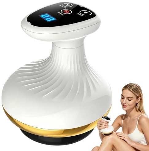 Cellulite Massagegerät, Elektrisch Schröpfgerät Gua Sha Anti Cellulite Massager, Vakuum Massagegerät mit 9 Saugstufen & Wärme für Straffung Bauch, Taille, Arme & Beine