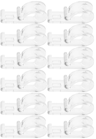 Toddmomy 12pcs P Clip for Roller blind - Transparent Curtain Hooks - Roller Shade Clips with Screw - Blind Cord Holders for Neat & Safe Window Treatment