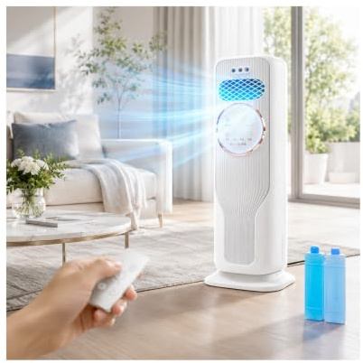 Rinfrescatore d'Aria, Condizionatore Portatile, 3 Velocità, Caldo Freddo