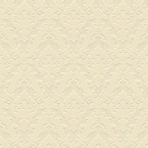 Barocktapet Profhome 335821-GU fibertapet lätt strukturerad med ornament matt beige 5,22 m2