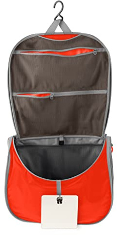 SEA TO SUMMIT – necessär för upphängning L – lätt och vattenavvisande – okrossbar spegel och nätväska – tillverkad av ultra-Sil-nylon – dragkedjor och handtag – resor – kryddig orange – 114 g