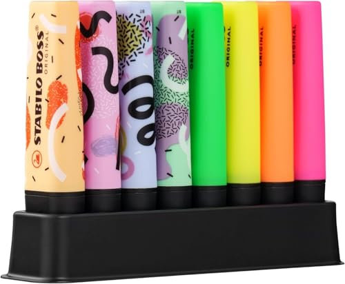 STABILO - Textmarker - BOSS ORIGINAL - 8er Tischset - mit 4 Neonfarben und 4 Pastellfarben by Ju Schnee