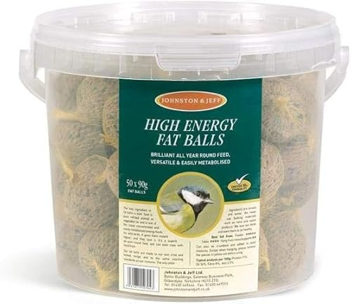 50pk High Energy Fat Balls - Selected Fat Balls Tub - Bird Feed/Food Balls - Fat Snax - Energy Balls - Nutritious Treat For Your Local Feathered Friends