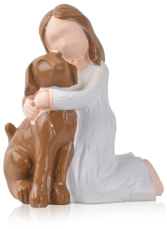 YILANJIN Ange de L'amitié, Cadeaux Commémoratifs pour Chiens, Cadeau Commémoratif pour Un Propriétaire d'animal de Compagnie, Figurines d'ange Sculptées Peintes à la Main pour Les Amoureux des Chiens