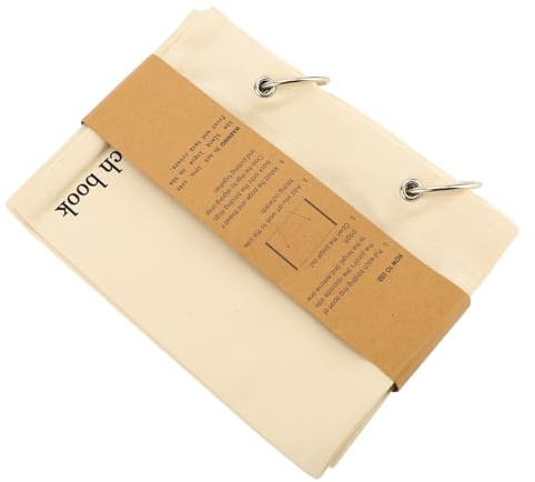 Blank Fabric Sketchbook, Blank Linen Stitch Book Folding Portable Travel Journal Fabric Planner Notebook Stitchbook Sketch Book for Drawing Writing