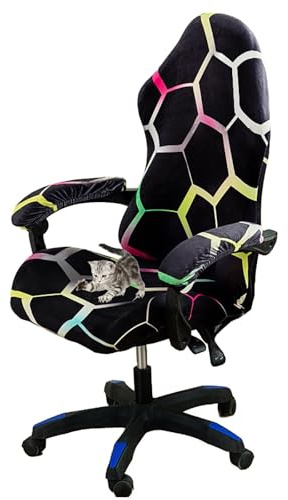 WYLEBER Fundas para Sillas de Juego,Elásticas Estampadas Funda para Silla de Gamer de Ordenador de Carreras con Fundas para Sillón,Antideslizantes y Lavables(A)