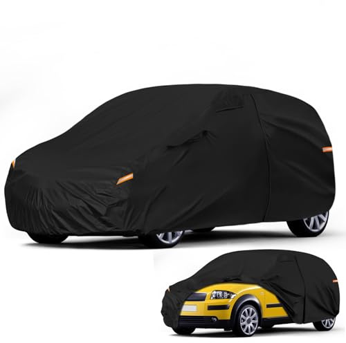Autoabdeckung Wasserdicht für 1999-2005 Audi A2, Vollgarage Autoplane | Auto Abdeckplane Winter Sommer Allwetter Outdoor Abdeckung mit Reißverschluss Tür, Windschutzbänder