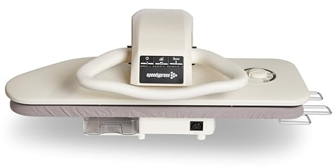 Speedypress SteamRise 8000 Presse à repasser vapeur haute performance | Surface de pressage 81 cm | Technologie vapeur ascendante | Fer supplémentaire inclus + filtre anticalcaire | 2200 (Blanc)