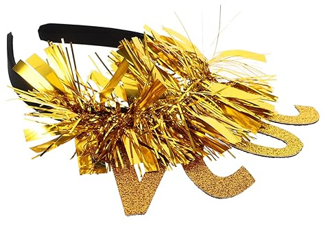 WRITWAA Neujahrsstirnband Glitzer Stirnband Silvester Haarband Einheitsgröße Für Silvesterparty Partyzubehör Kopfschmuck Requisite