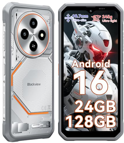 Blackview FORT 2 Rugged Smartphone Android 16, 245g/10.7mm Rugged Phone Unlocked, 24GB + 128GB/2TB, 6.56 HD+ 90 Hz, Dual AI Cameras 16MP + 13MP, IP68/IP69K/Dual SIM/NFC/Glove Mode Waterproof Phone