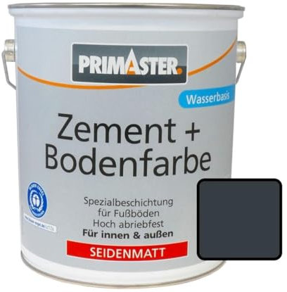 Primaster Zementfarbe und Bodenfarbe 750ml Anthrazit Seidenmatt Betonfarbe