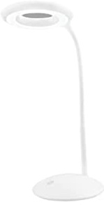 Maximex LED-Schreibtischleuchte 8-fach Lupe Weiß - Schreibtischlampe mit Lupe und drei Helligkeitsstufen, Kunststoff (ABS), 15.5 x 39 x 15 cm, Weiß