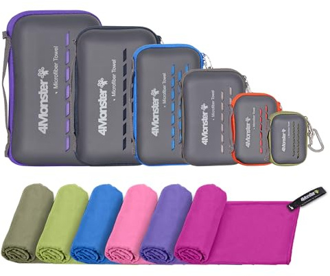 4Monster Mikrofaser-Reisehandtuch, schnelltrocknend, leicht, sehr weich, super saugfähig, kompaktes Camping-Handtuch für Sport, Fitnessstudio, Strand, Camping, Yoga, Dunkelgrau, Small(80x40cm)