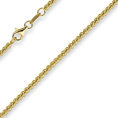 2,5mm Kette Collier Kügelchenkette Kugelkette 750 Gold Gelbgold 50cm Damen