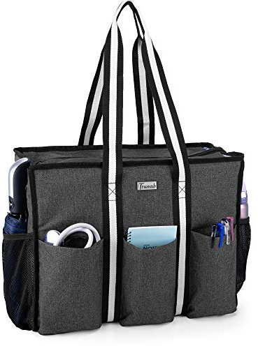 Trunab Krankenschwestertasche mit Gepolstertem Innenfutter, Pflegetasche mit Mehreren Taschen für Gesundheitswesen, Krankenpflegestudenten, Dunkelgrau, Nur Tasche