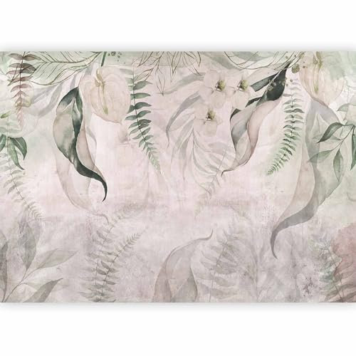 murando - Papier peint panoramique nature 350x256 cm - Revêtement mural décoration salon - Design moderne - Gris beige - Racontez votre histoire d'été feuilles les plantes nature b-C-0851-a-a