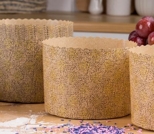SHSH trade group Oster-Brotform, Papier-Brotformen, Paska Kulich, Panettone-Papier-Backformen, Para Panettone, P135-95, 12 Stück