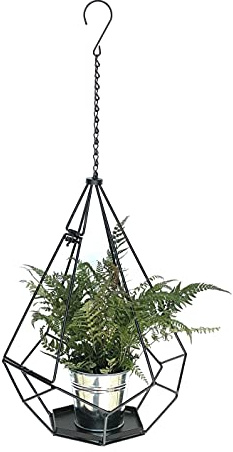 DanDiBo Blumenampel Innen Metall Wand Hängepflanzen 82 cm 96075 L mit Tür 6 Ecken Pflanzenhänger Blumenhänger Topfhänger Blumen Blumentopfhänger Hängetopf