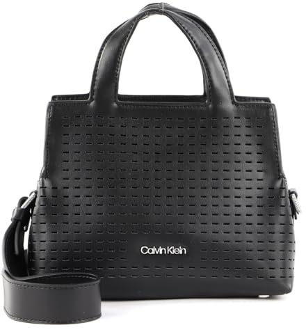 Calvin Klein Damen Neat Tote MINI PERF K60K609576 Tragetasche, Schwarz (Ck Black)