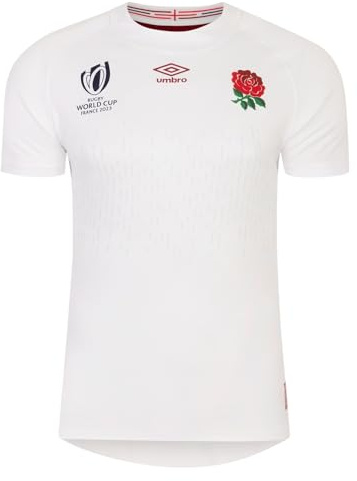 Umbro Herren England RWC Rugby-Heimtrikot 2023 Erwachsene, Weiß, Größe M