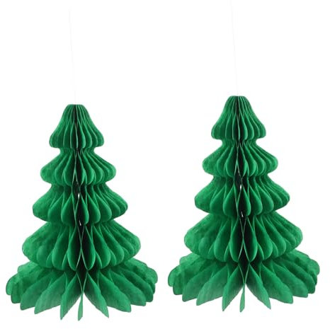 PartyKindom 2stücke Papier Weihnachtsbaum Mit Wabenmuster Tischdekoration Partygeschenke Für Weihnachtsfeiern