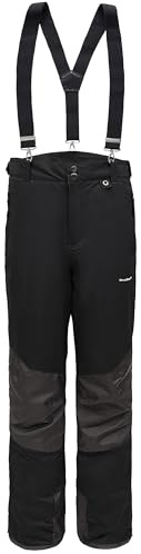 BenBoy Damen Skihose Schneehose Wasserdicht Warm Gefüttert Abnehmbaren Softshellhose Hosenträgerhose mit Verstellbarer Latzhose Outdoorhose Winddicht Snowboardhose Winter HXK7331W-Black-XS