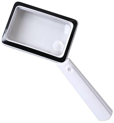 Meichoon Lente d'ingrandimento rettangolare portatile ricaricabile USB con 20 luci LED Touch Sorgente luminosa regolabile ad alta definizione Campo visivo comodo da trasportare Osservazione