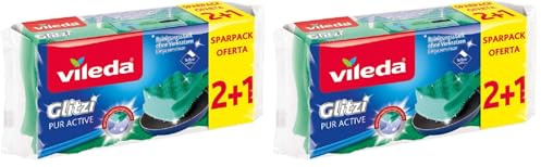 Vileda Glitzi PUR Active Pots and Dishes Cleaner (Pack of 2)
