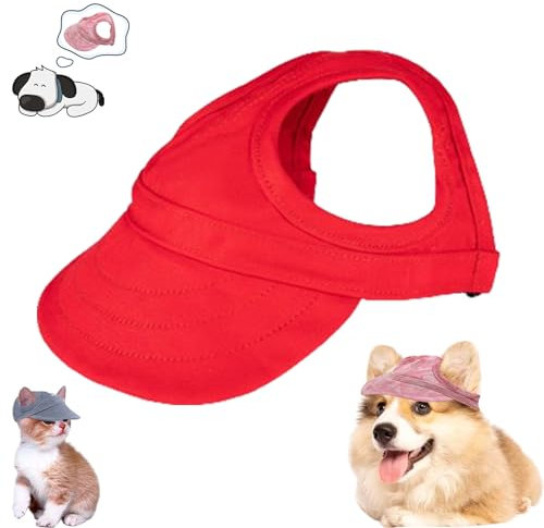 enseak Hunde Cap,hundemütze Für Kleine Hunde,cappy Für Hunde Sonnenschutz,Outdoor Sun Protection Hood for Dogs,Hunde Baseballmütze,Basecap Verstellbar Sonnenschutz Hut Hundecap Mit Ohrlöchern