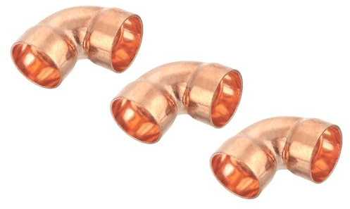 QUARKZMAN 3 Stück 32mm Kupferrohr Bogen, Pressfitting Kupfer mit Dichtungen für Trinkwasser und Gasleitungen