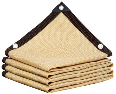 96% Sonnensegel Rechteckig, Schattennetz Garten, Verschlüsseltes und verdicktes Schattennetz, Premium PES Polyester mit UV Schutz für Balkon Garten Terrasse Creme(Beige)