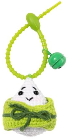 JKXFYLP Mini-lustige Häkelblume Kreativer Wollhäkelanhänger Süßer Cartoon Kleiner Reisknödel Drachen Boot Festival Anhänger Anhänger-A-7Cm*5Cm