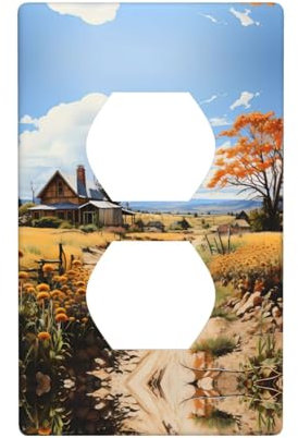 Placca da parete a doppia presa per interruttore della luce, decorazione per la casa, 11,4 x 7,9 cm, stampe paesaggistiche nordamericane