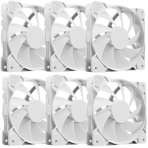 6X VENTOLE PC CASE 120MM BIANCHE SILENZIOSE DESKTOP 3PIN+4PIN MOLEX BIANCO | 6X VENTOLE PC CASE 120MM BIANCHE SILENZIOSE DESKTOP ANTI-VIBRAZIONI CONNESSIONE 3PIN+4PIN MOLEX BIANCO