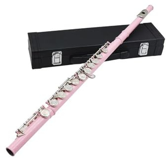 Professionelle Querflöte Rosa 16 Löcher Flöte Mit C-Stimmung Und E-Tonart Holzblasinstrument Vernickeltes Silber Kupfernickelrohr Flöte Mit Zubehör