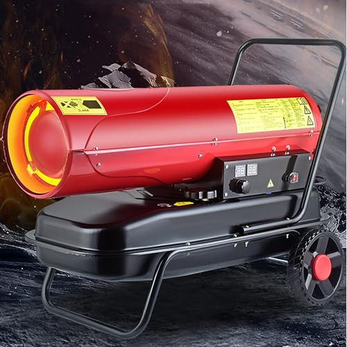 Calentadores Bajo Consumo 50KW,calentador Diésel Comercial Industrial Con Tanque Combustible 56L Y Salida Aire 27cm,control Temperatura Preciso 1°C,área Calefacción 200-300m²,uniforme 360°