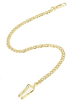 GALPADA Taschenuhrkette aus Metall Goldene mit Stabilem Karabinerhaken | Schweres Design, Glänzende Oberfläche, für Taschenuhr Nutzer, Klassischer Look, Robuste Ausführung