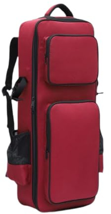 Luwecf Saxophon-Transportkoffer, Klarinetten-Rucksack, Reisetasche mit Trageoptionen, Rot