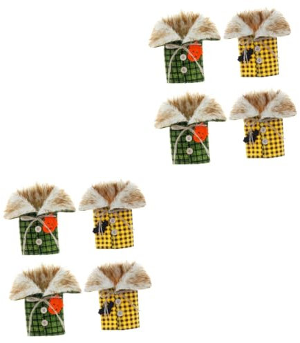 MAGICLULU 2 Sätze 2 Sets Karierte Stoff Flaschenhüllen Weinbeutel Für Wein Halloween Weinflaschen Kleidung Whiskey Pullover Weinflasche Weinbeutel Halloween 4 Stück * 2