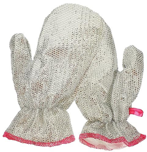 1 Pair Kitchen Rag Gloves Bowl Cleaning Glove Reusable Gloves Finger for Cleaning The Home Lint Reusable Professional for Silver Bamboo Fiber