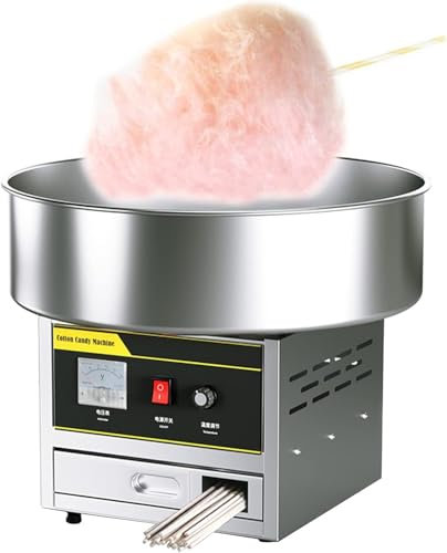 IUokLU Máquina de algodón de azúcar Comercial de 1200 W Máquina de algodón de azúcar Profesional Máquina de algodón de azúcar eléctrica para Fiesta de cumpleaños,Plata