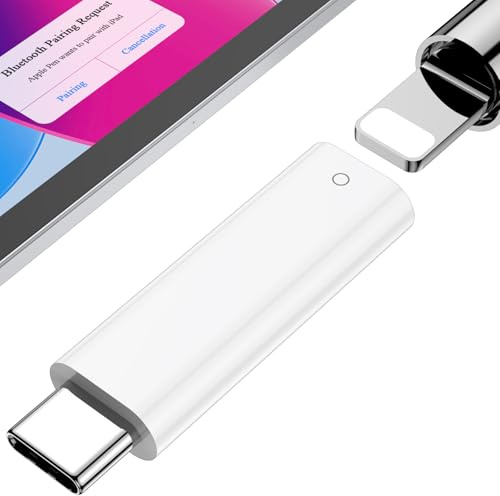 USB C Pencil Adapter for Apple Pencil 1st Gen for iPad 10th Gen iPad A16 | Bluetooth Pairing Charging Connector USB Type-C to for Lightning Charging Adapter for Apple Pen 1st for iPad 10th A16 2025
