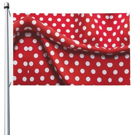 Rot-weiße gepunktete Flagge für drinnen und draußen, Urlaub, Heimdekoration, Frühling, Sommer, Herbst, Winter, Flagge, doppelseitig